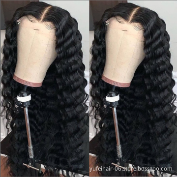 Cuticle Aligned Virgin Indian Hair Wig Raw Unprocessed Lace Frontal Wig Deep Wave Women Human Hair Lace Front Wigs